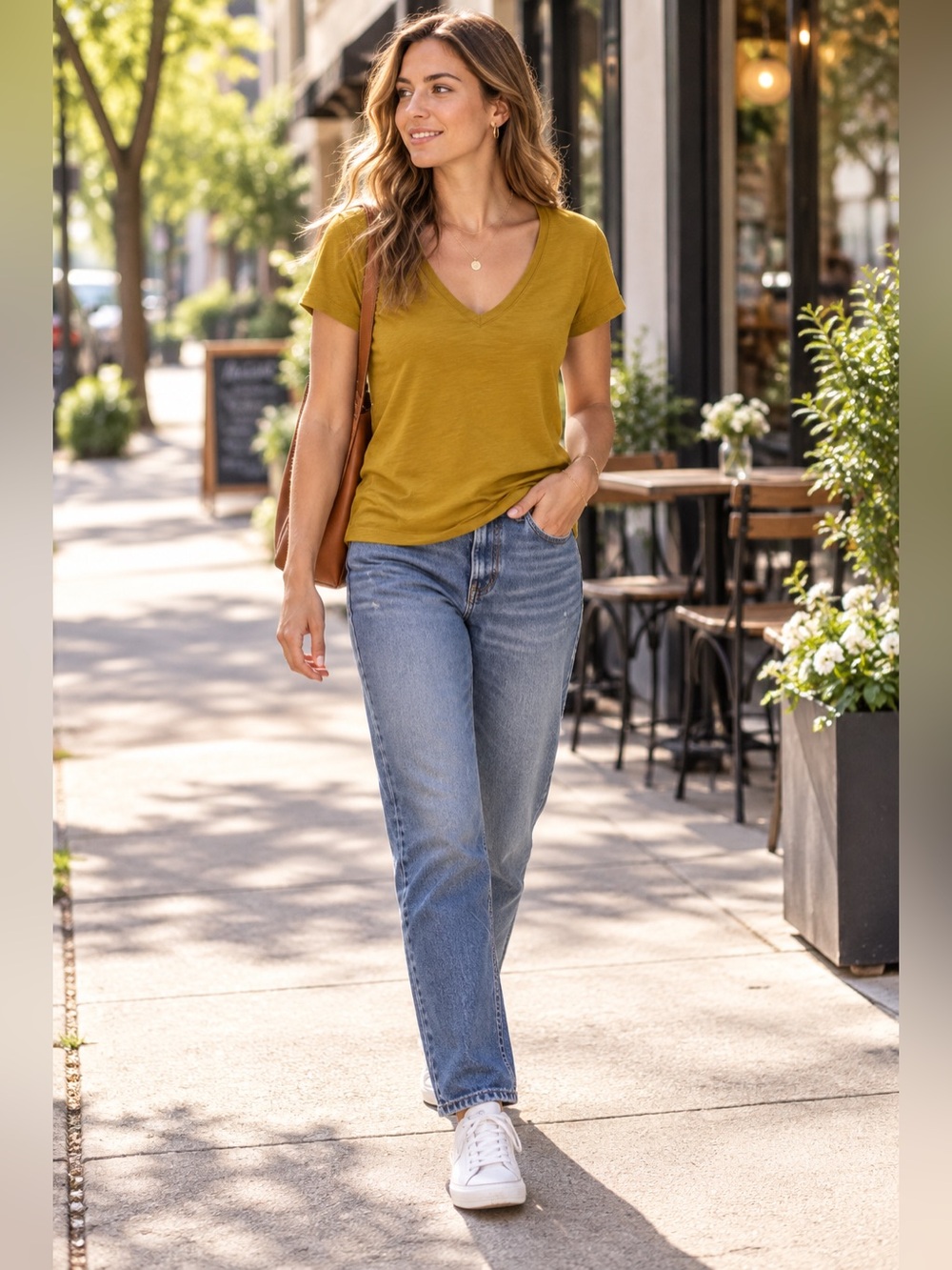 Madewell Whisper Cotton V-Neck Tee Short Sleeve Green Small
